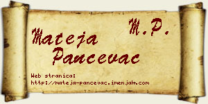Mateja Pančevac vizit kartica